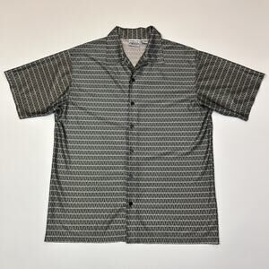 Vintage Street Culture Shirt Mens Large Retro 90s Geometric Pattern Club Button